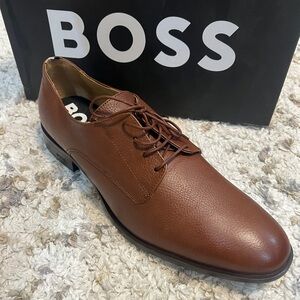 Boss Men's Colby Soft Leather Derby Dress shoe - Medium Brown size 12.5